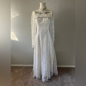 Vintage Lace Bridal Gown | Stunning Beaded Ruffles